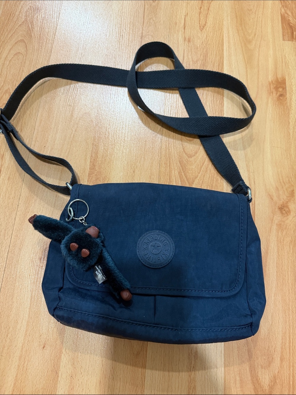 Kipling Navy Crossbody with Monkey Keychain
